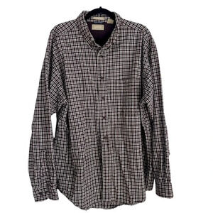 Arrow Khakis Men Button Down Long Sleeve Maroon & Navy Plaid Size XL GUC